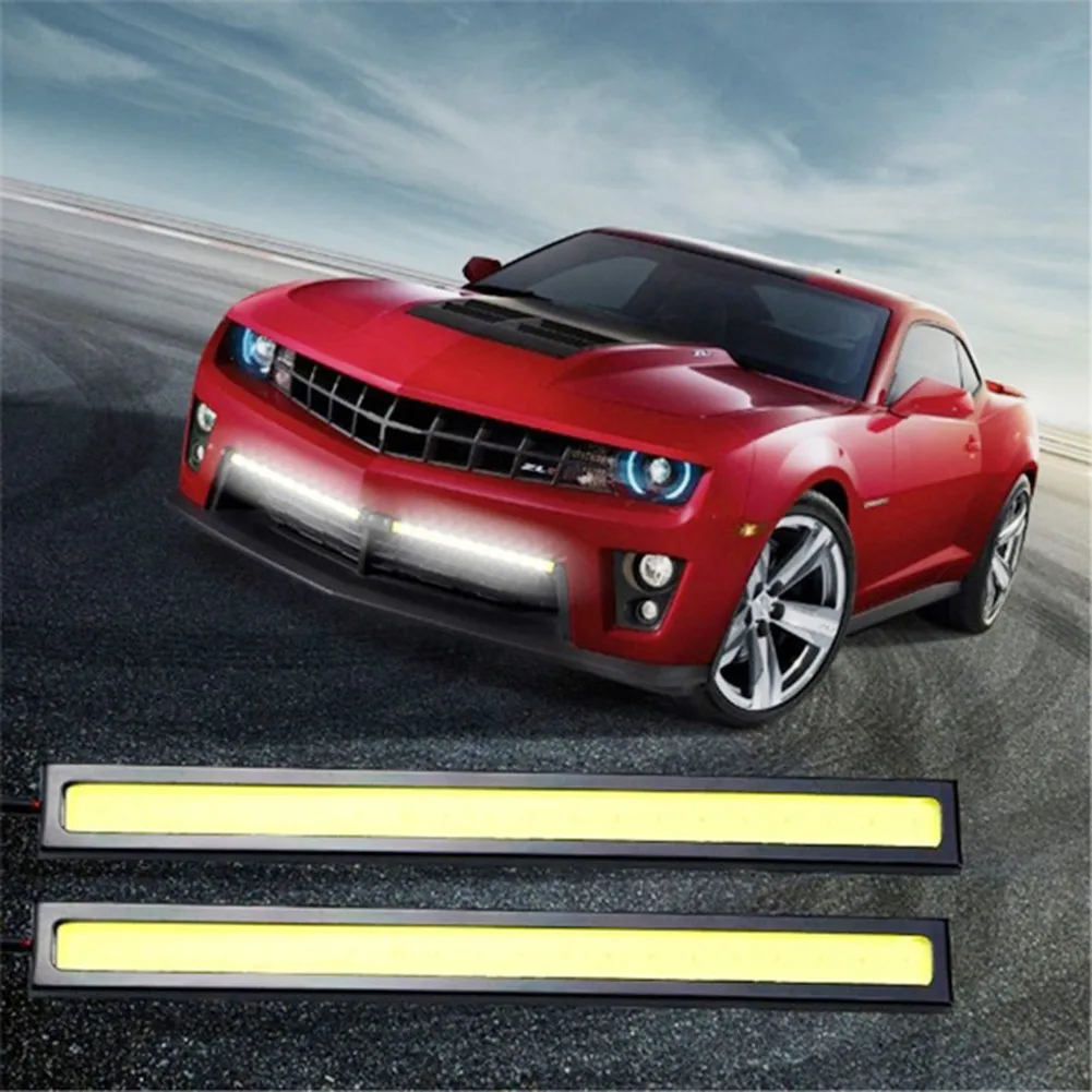 2 Pcs Universal Car Light Bars 17cm Waterproof Led Cob Light Stripe For Car Racing Daytime Running Lamp