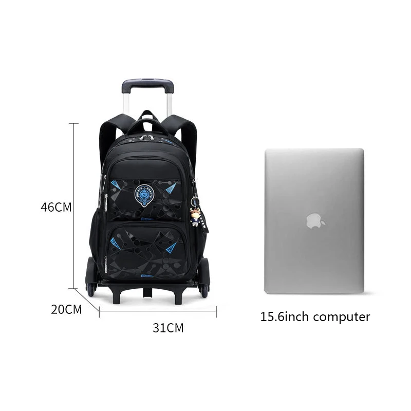 Children School Bag with Wheels School Trolley Bag for Teenagers Boys Rolling Backpack Student wheeled Backpacks