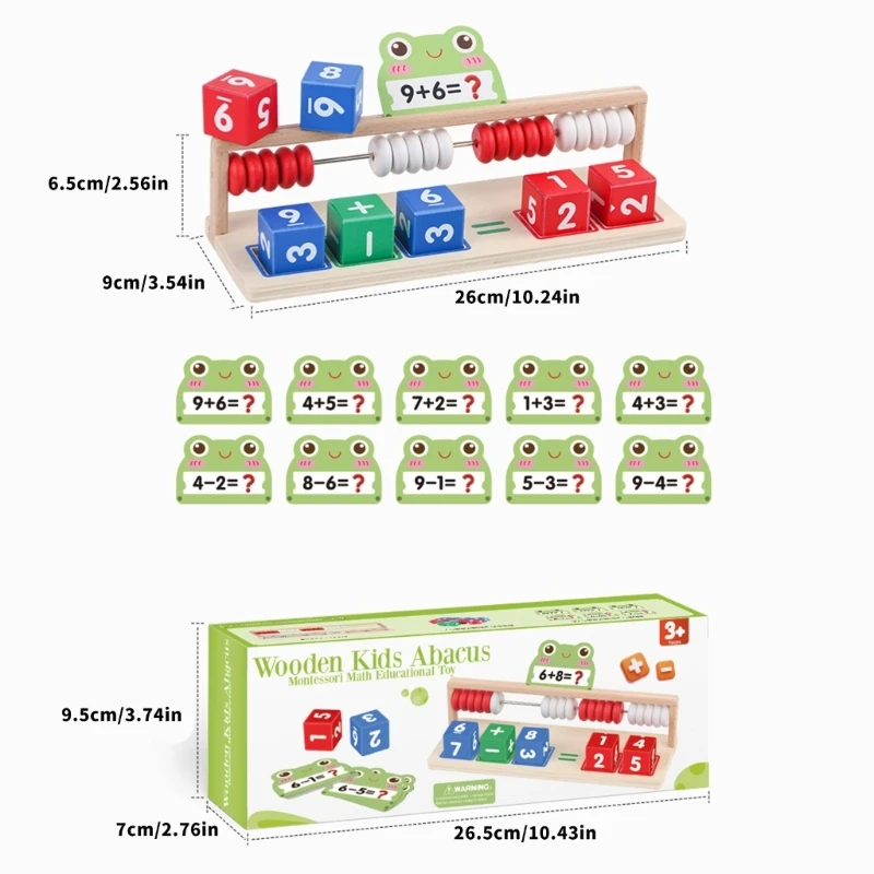 Boulier en bois coloré, jouet éducatif pour enfants 3 ans pour apprendre les concepts mathématiques base en toute