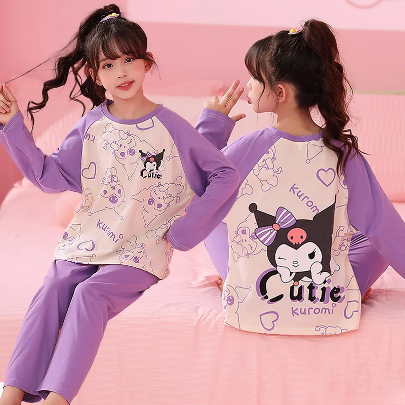 

Harajuku Kuromi Girls Pajama Sets Causal Soft Comfortable Gal Sleepwear Set Cute Patterns Breathable Indoor Costume Autumn