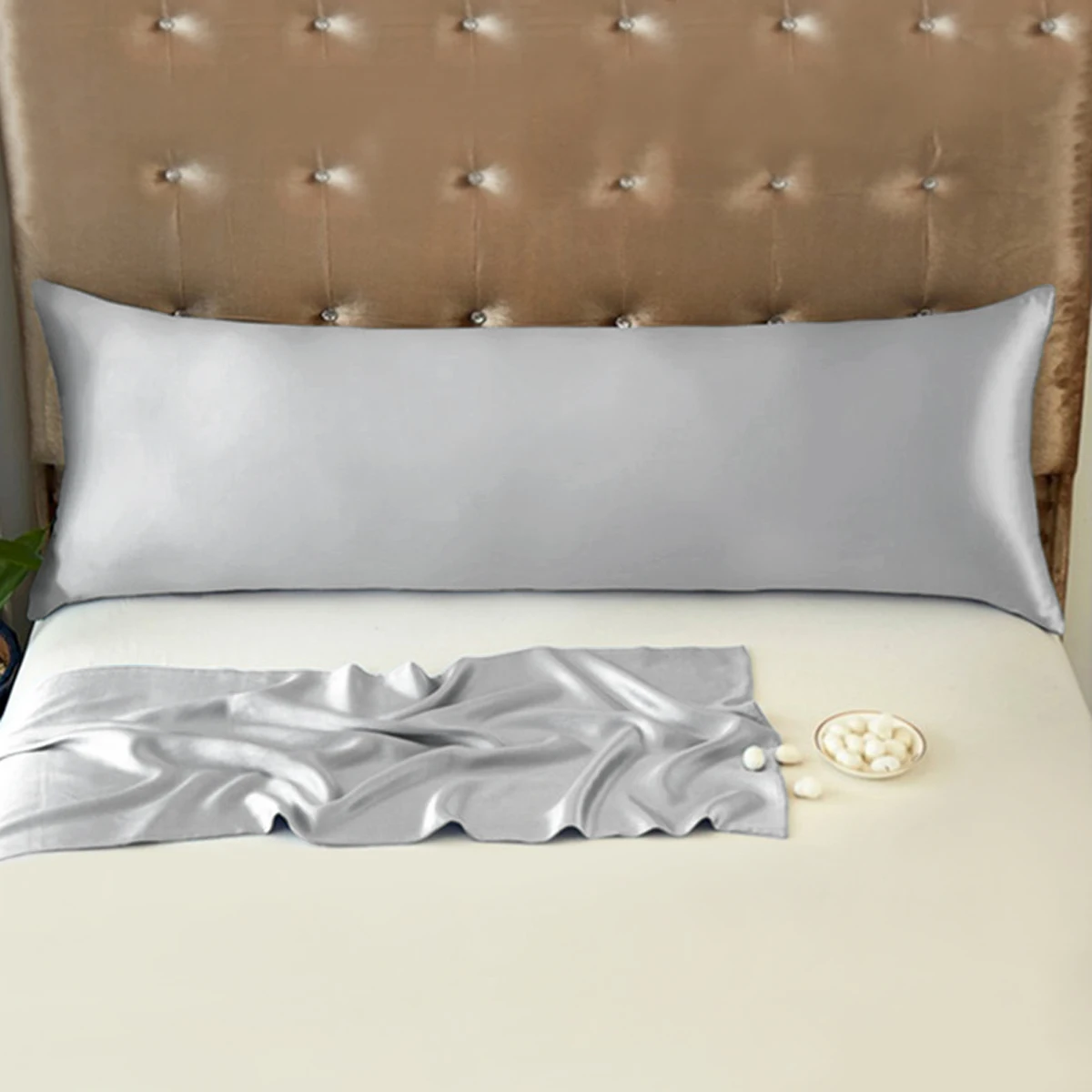 

30mm Silk Pillowcase With Zipper Both Sides 100% Mulberry Silk Pillow Cover Solid Colors Long Size Body Pillow Case
