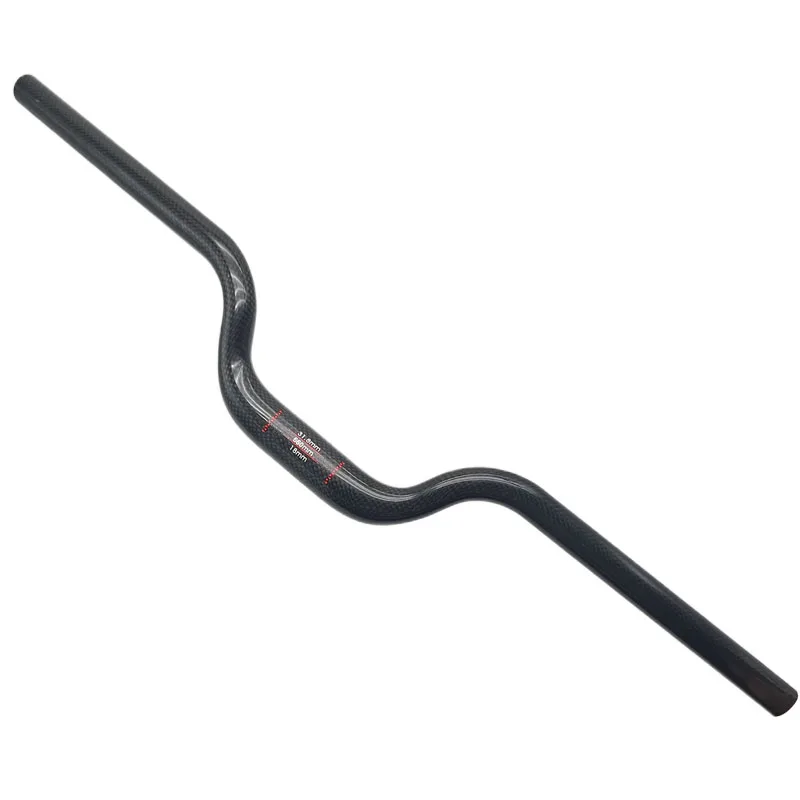 AliExpress NONE 3K Carbon Fiber Mountain Bike Handle 600-760mm Dovetail 31.8mm Rise 66mm Bike Handlebar for Enhanced Riding Experience