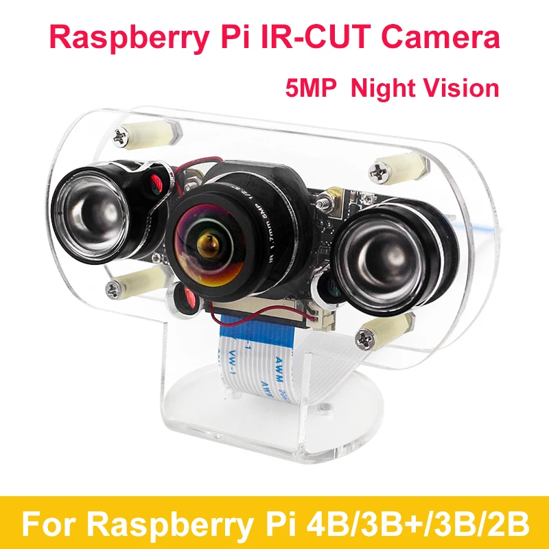 

Raspberry Pi IR-CUT Camera 5MP Focal Adjustable Night Vision Video Camera Auto Switch Day-Night for Raspberry Pi 4B 3B+ 3B