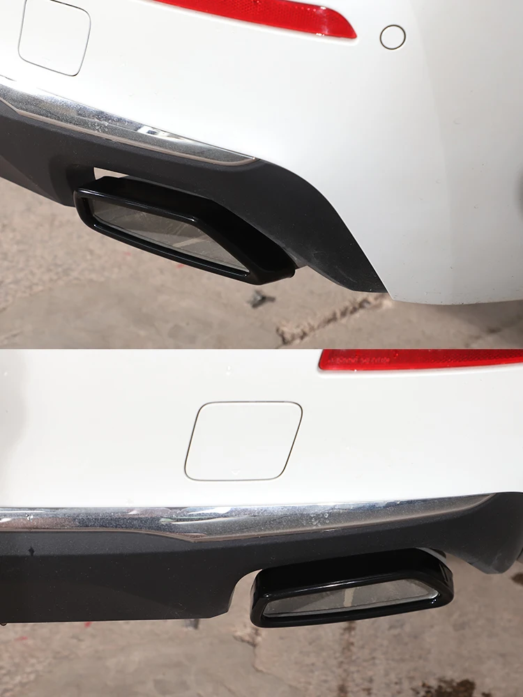 X2 Edelstahl-Endschalldämpfer Auspuffrohr-Abdeckung Zierleiste Passend für BMW 5er 6er GT G30 G38 G32 2018-2023 – Detail 3