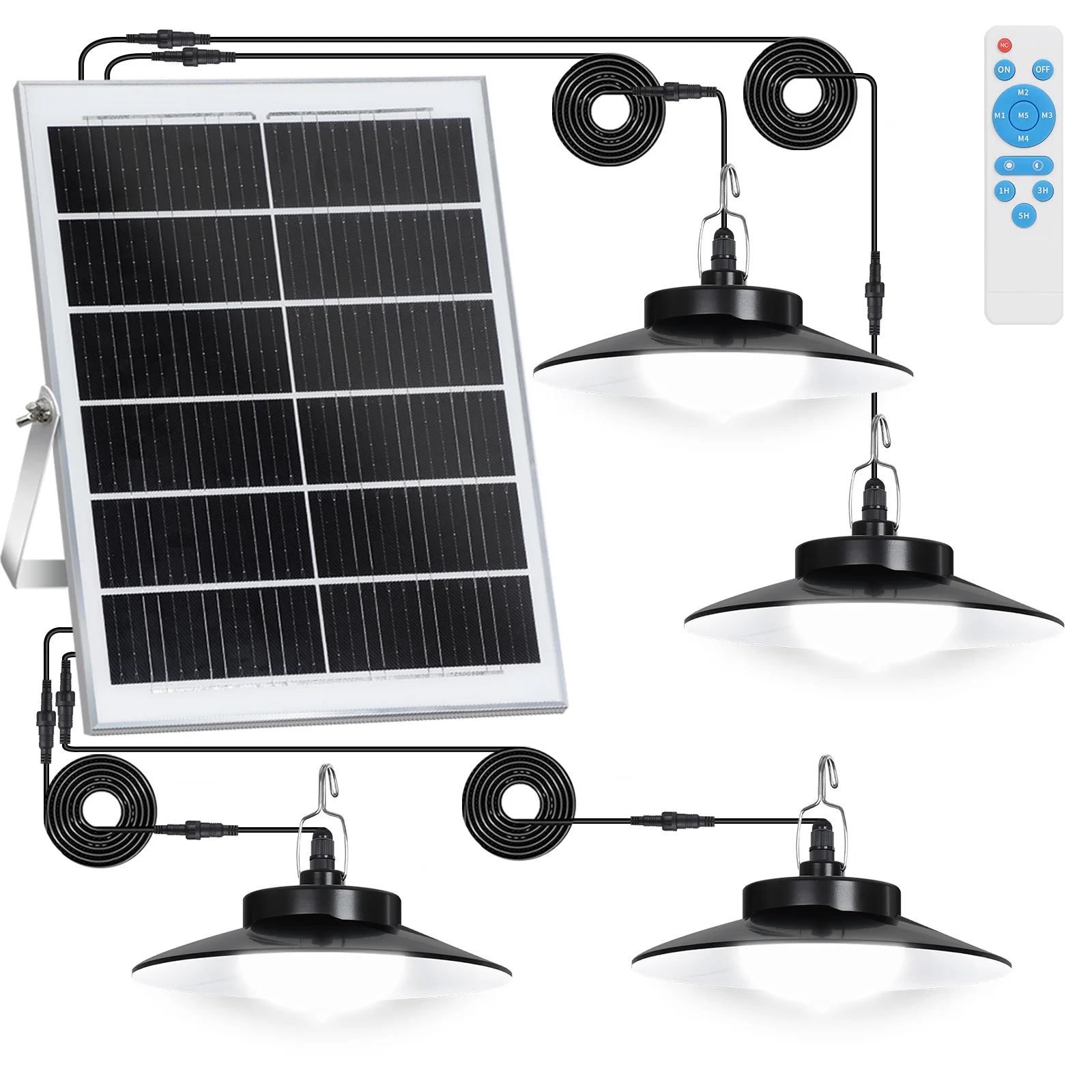 

Модернизированные уличные солнечные подвесные светильники с 1/2/3/4 головками, диммируемые, с датчиком движения и пультом ДУ, на солнечной энергии