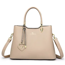New 2024 Women Multi-layers Top-handle Bag Quality Leather Handbags Purses Female Luxury Designer Large Capacity Boston Ladies