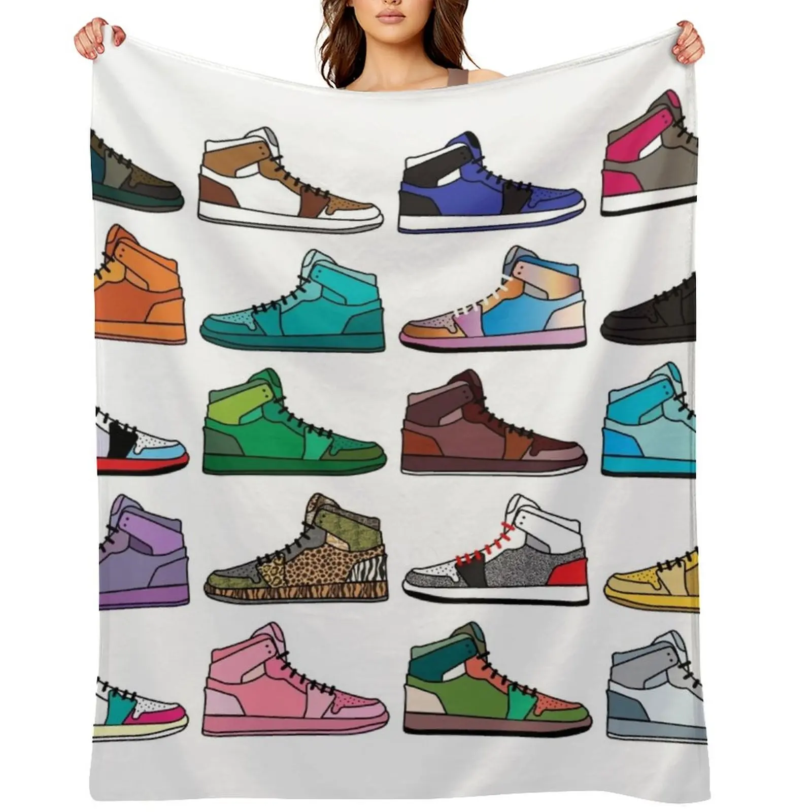 Sneaker pattern Throw Blanket Sofas Soft Beds Winter beds Heavy Blankets