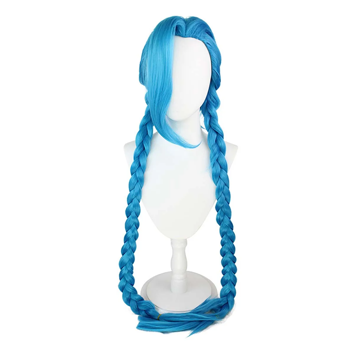 Women LOL Anime Jinx Cosplay Wig Blue Wig With Double Braids