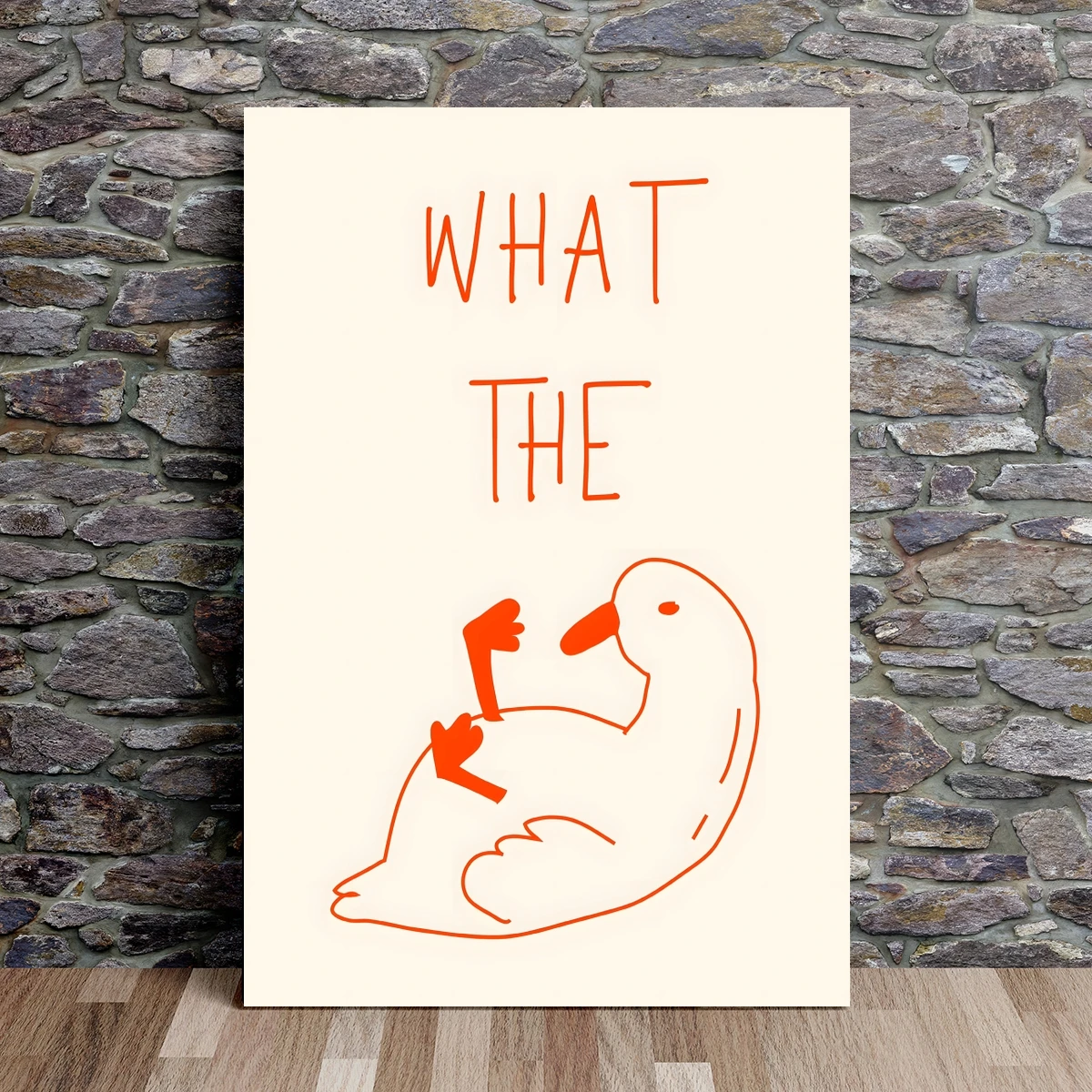 1pc Quirky Minimalist Duck Wall Art Print - Unframed Canvas with Playful 