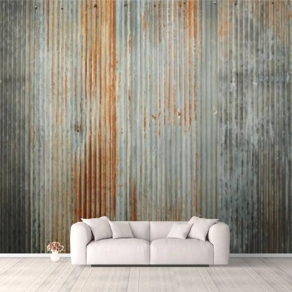 3D Wallpaper Old Zinc Texture Rusty On Galvanized Metal Surface Self Adhesive Bedroom Living Room Dormitory Decor Wall Mural