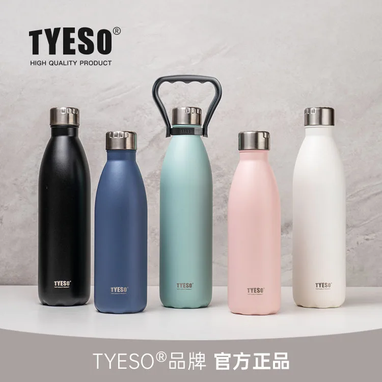 

TYESO Sports Outdoor Cola Bottle Thermos Cup 750ml 1000ml Large Capacity 304 Portable Water cup Flask With Detachable Handle