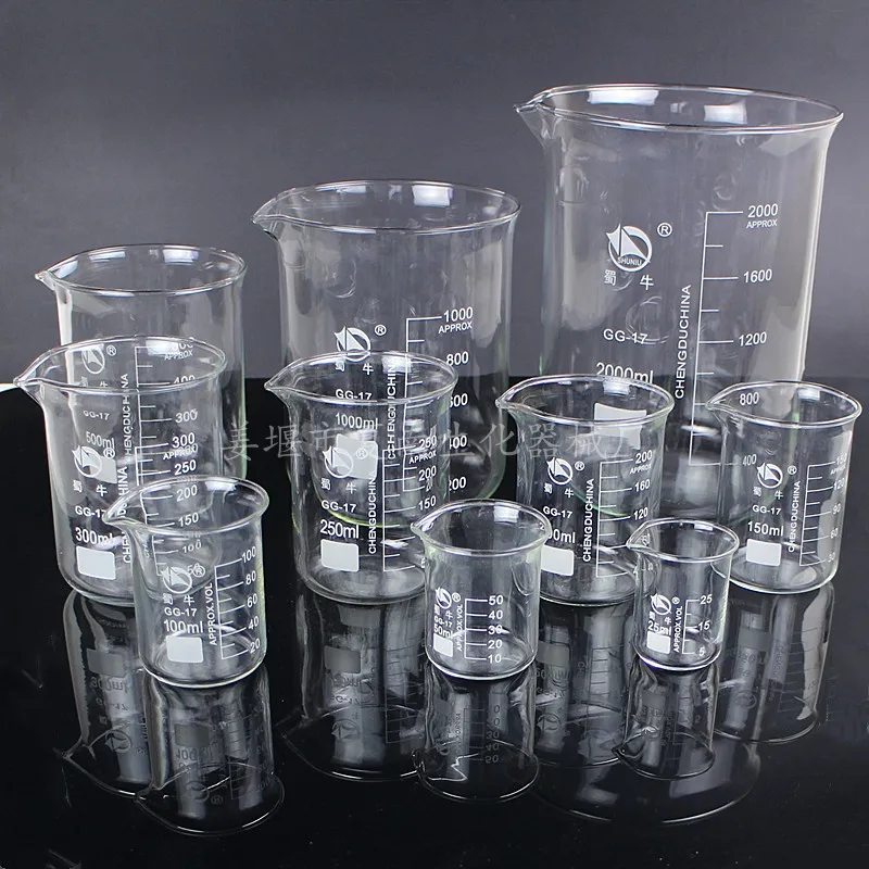 Lab Borosilicate GLass beaker all sizes chemical experiment Laboratory Equipment All sizes250 500 1000 2000 3000 5000mL