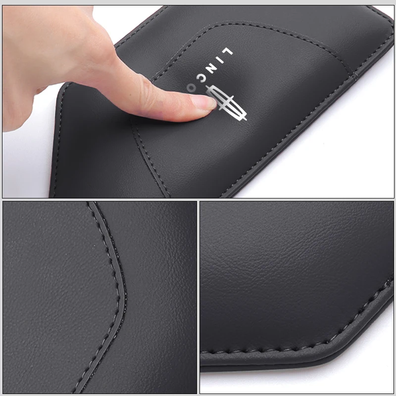 Leather Car Leg Knee Cushions Protective Pad Accessories For Lincoln MKZ MKX Aviator Navigator Continental Corsair MKC MKT view 4