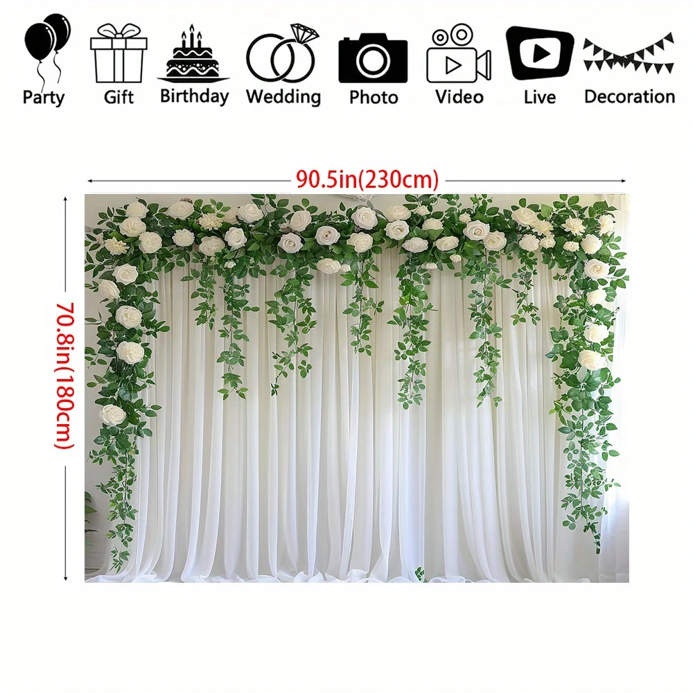 Elegant white sheer background screen with \