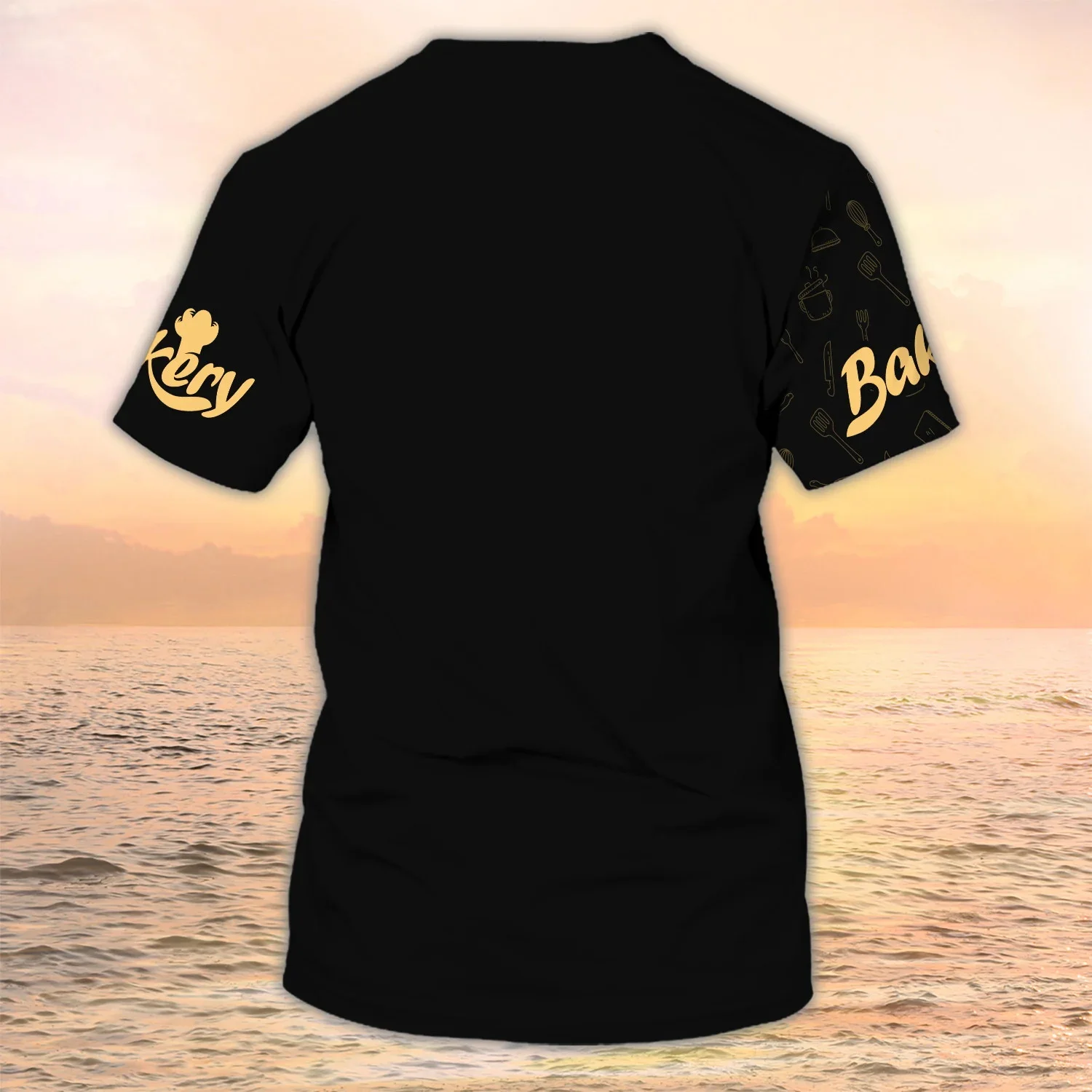 PLstar Cosmos Newest Summer Men‘s T-shirt Pastry Chef / Baker Custom Name 3D Printed t shirt Unisex Casual Bakery Uniform DW97