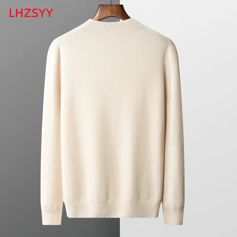 LHZSYY Autumn Winter Men\' Cashmere Sweater First-Line Ready-To-Wear Pullover Half Turtleneck Casual Sweater Pure Wool Knit Shirt