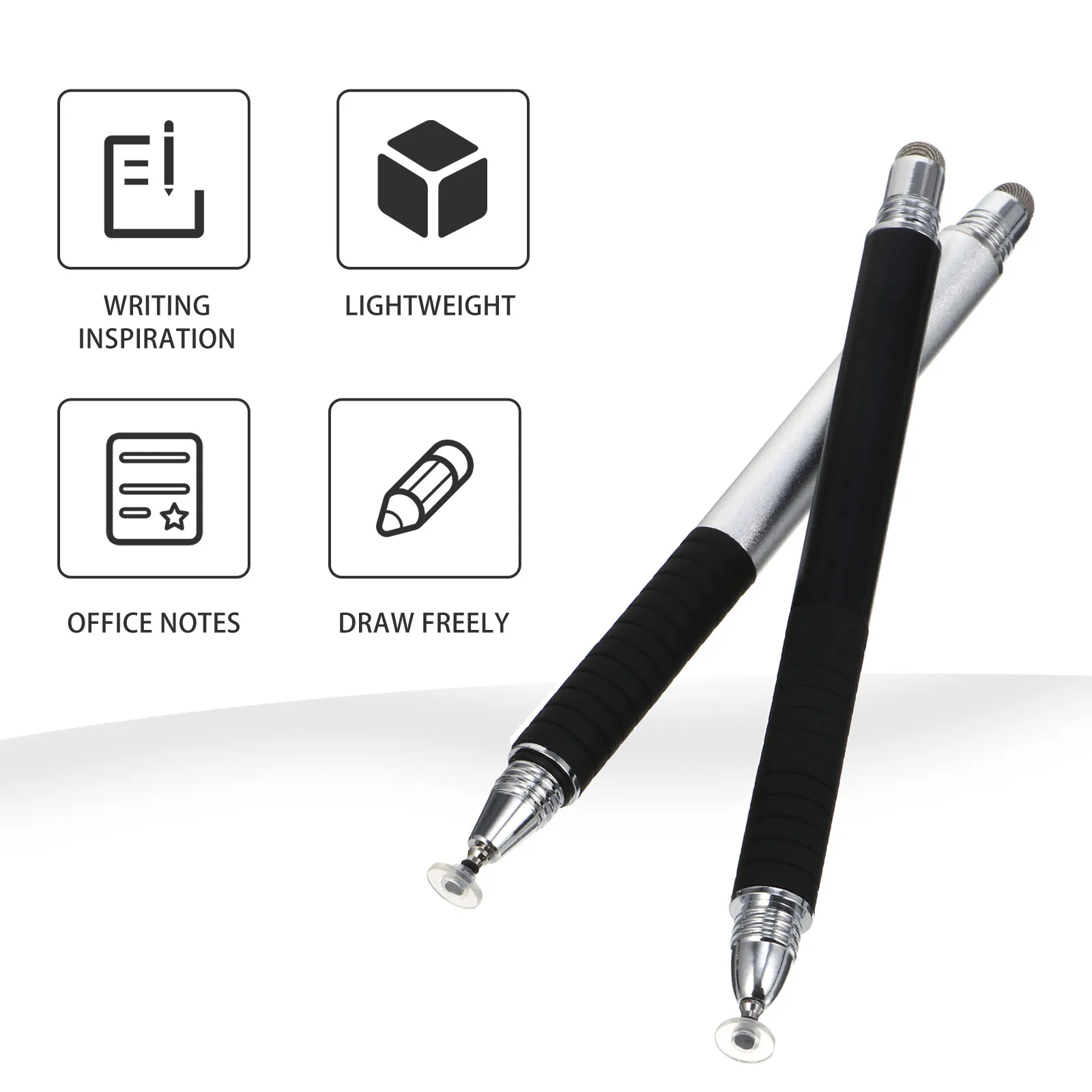

Touch Screen Pen Kit High Capacitive Stylus With Transparent Disc Nib For Painting Drawing Writing Responsive
