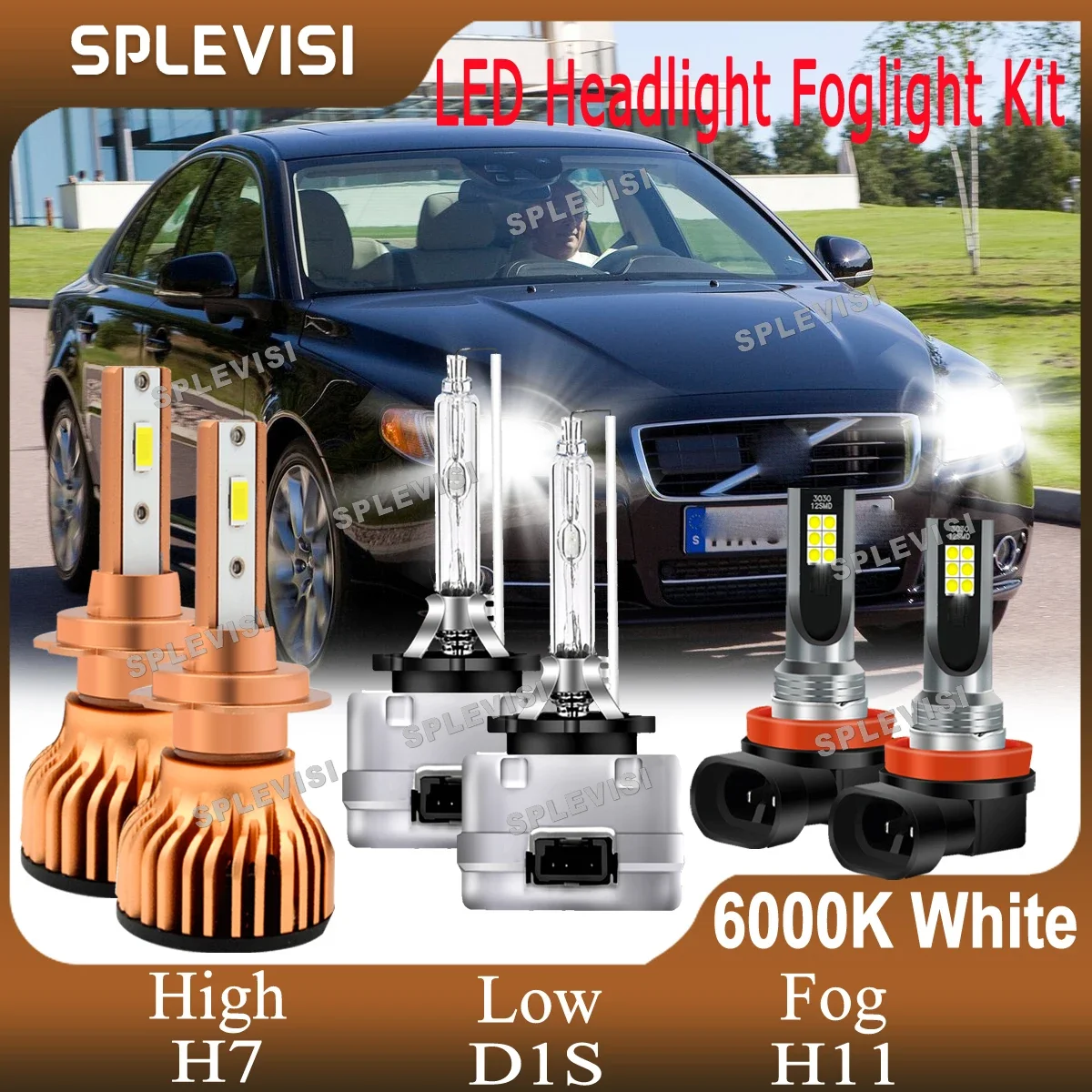 

Led Car Lamp Auto Lamp Kit For Volvo S80 2008 2009 2010 2011 2012 2013 Headlight High Low Beam Foglamp H7 D1S H11