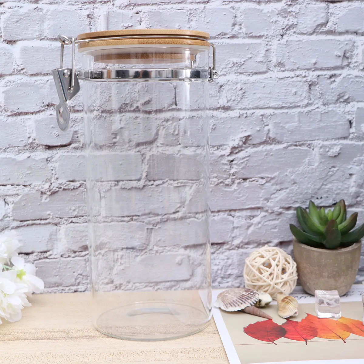 

Glass Jar Food Storage Containers Sealed Canisters Kitchen Tea Jars Stainless Steel