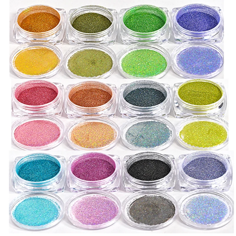 12colors/Set iridescent glitter nail fine powder holo dust rainbow laser holographic nail powder manicure supplier  #FT&170