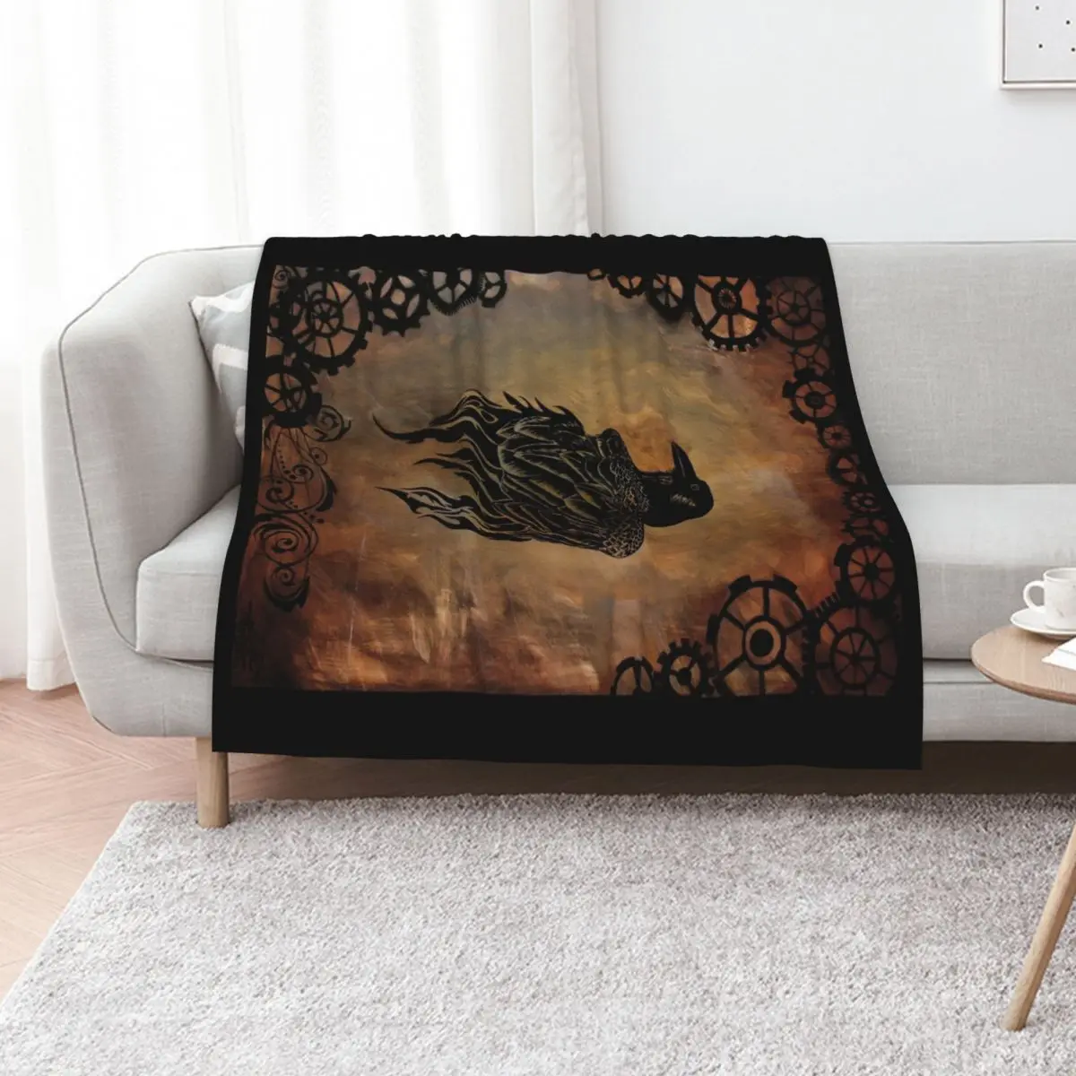 Clockwork Raven Throw Blanket Luxury Thicken Hairys Plush Weighted Soft Big For Sofa Thin Blankets