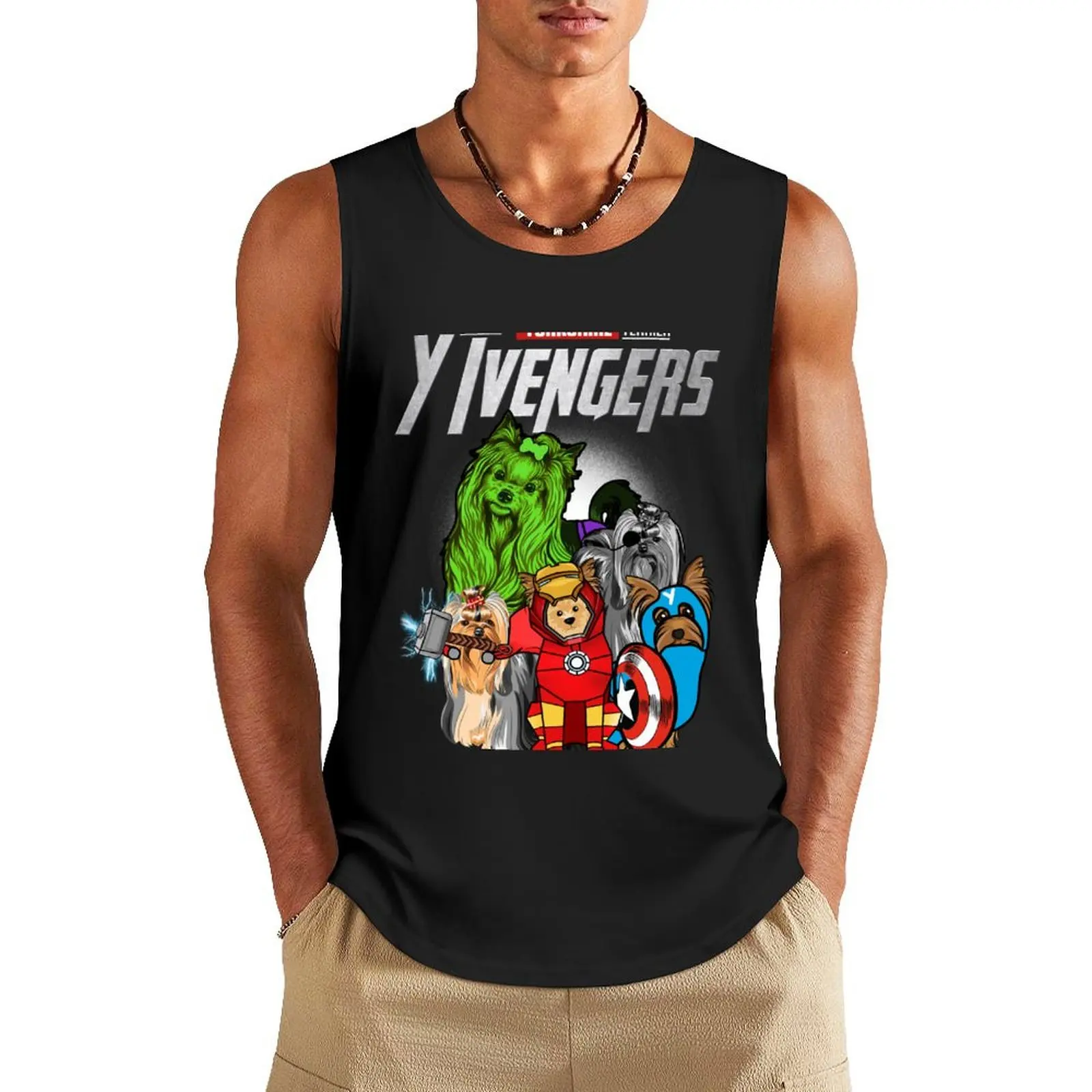 

Yorkshire Terrier Longhair, YTVENGERS Assemble Tank Top sports vest men gym clothing Vest