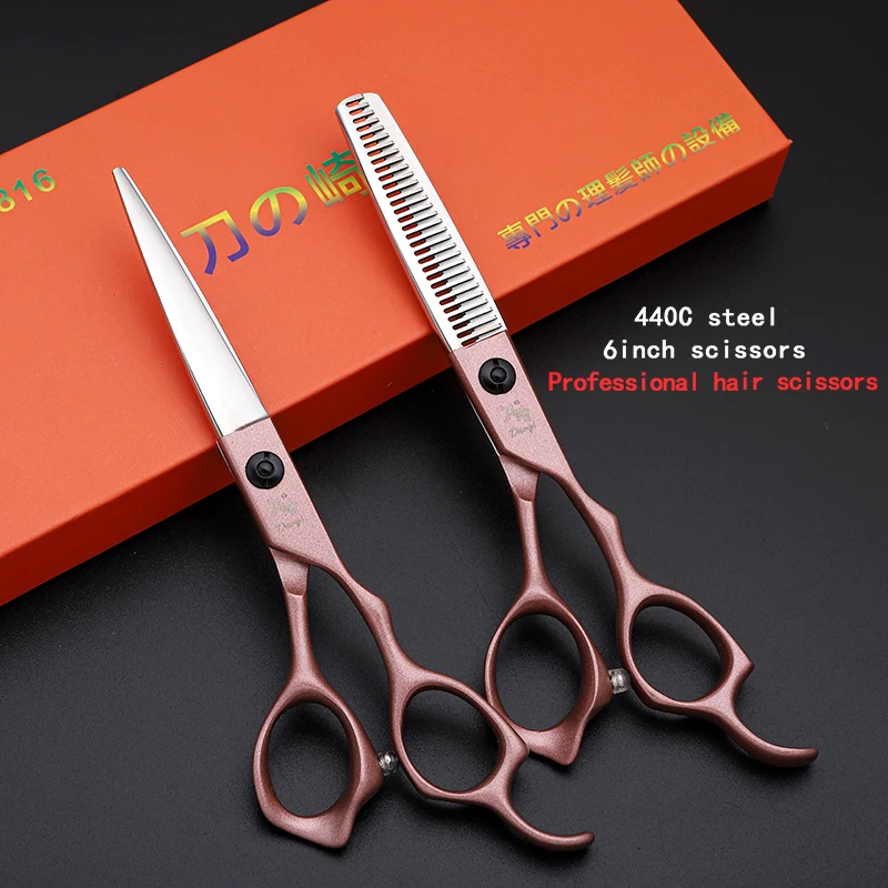 Hairdressing tools,440C steel hair clippers, thinning shears,5.5-5.75-6.0-6.5-6.8 inch set, Professional hairdressing scissors