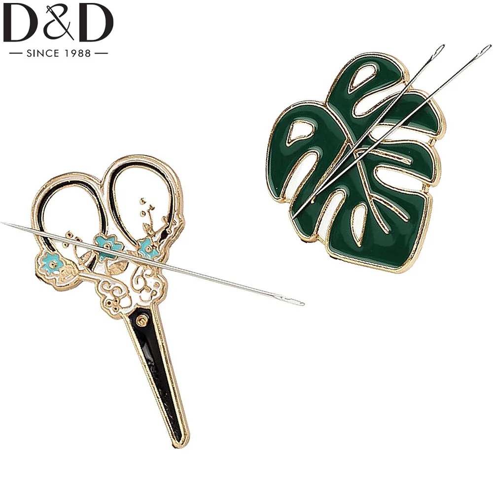 D&D Magnetic Needle Holder Embroidery Needle Palm Leaf Shape Magnet Needle Needlework Accessories Small Sewing Kit