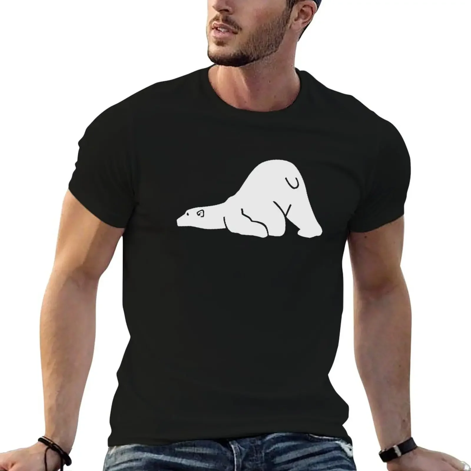 White polar bear T-Shirt graphic t shirt vintage Blouse custom shirt mens plain t shirts