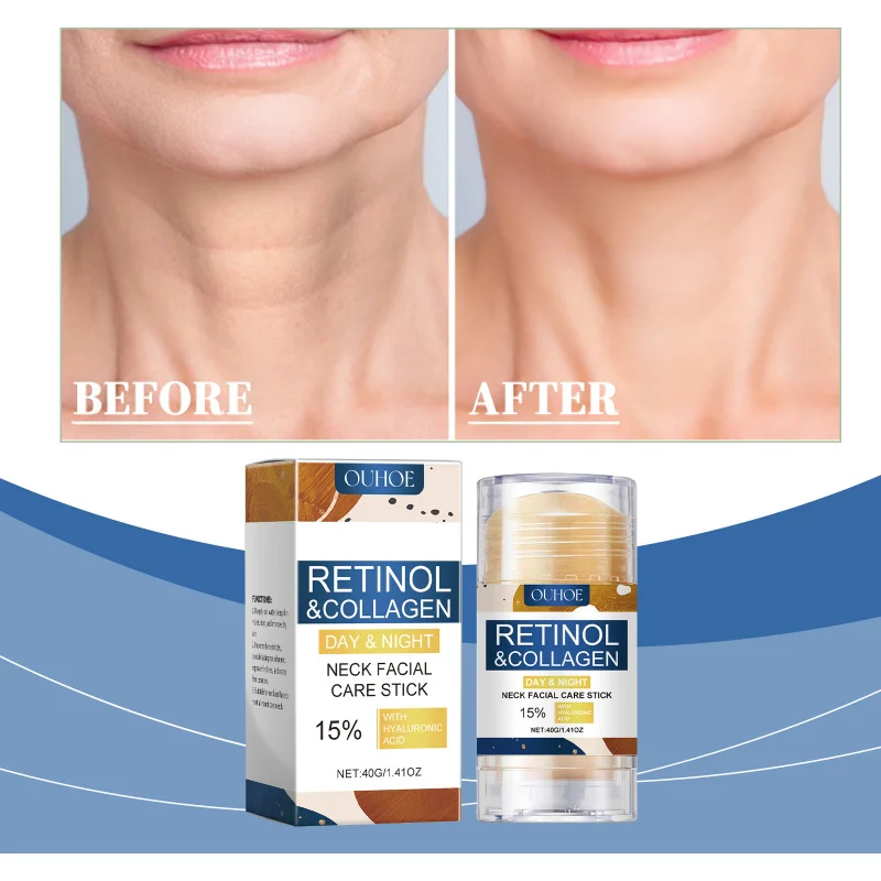 

Neck & Face Care Stick - Hydrating Massage Stick To Help Improve Skin Elasticity & Reduce Fine Lines - Collagen Infused