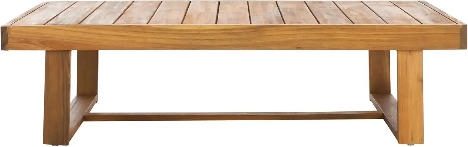 

Solid Wood Slatted Top Coffee Table Natural Brown Collection Duncan