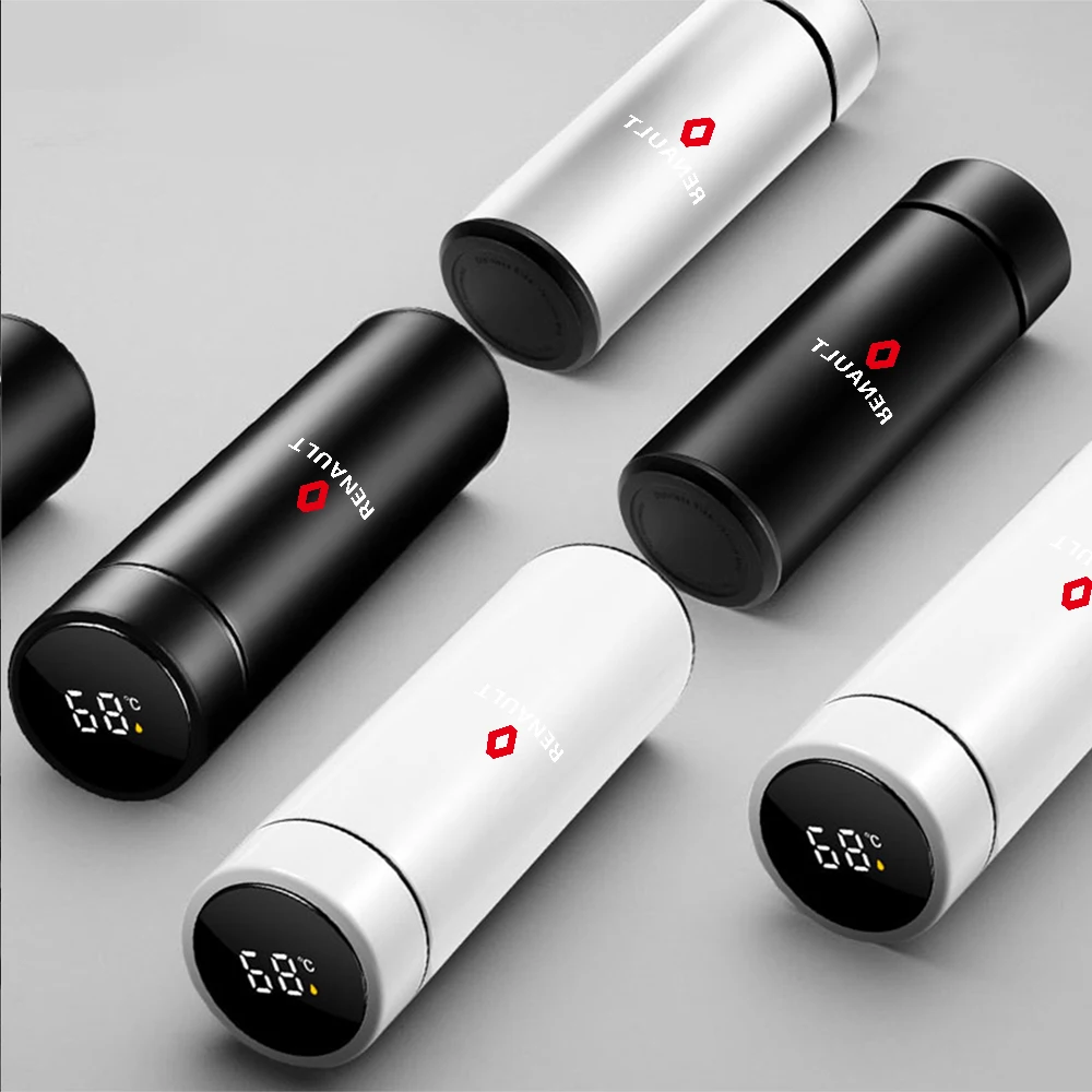 Car Logo Badge Intelligent Thermos Cup Auto Smart Digital Thermos Cups For Renault DACIA Scenic Loguna Duster Clio 2 3 Teizy Zoe view 6