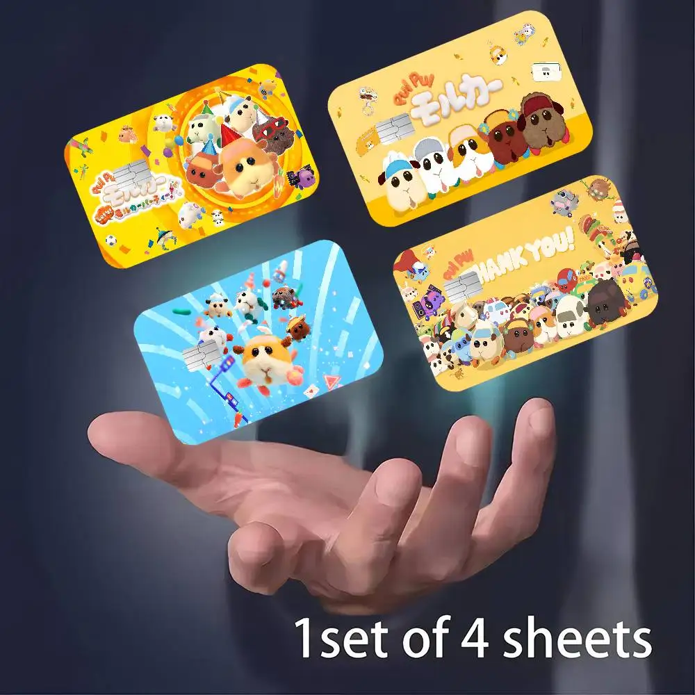 PUI PUI MOLCAR Anime Cartoon Anime Spend Or Save Funny Shell On Off Ultra Thin No Fade Sticker Skin Cover For Debit Credit Card