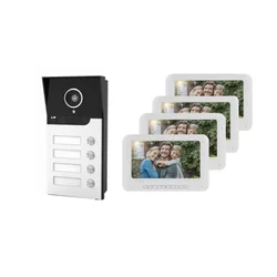 Video Building Intercom System For 1-4 Units Multi Apartments Home Villa Doorbell Video Door Phone System
