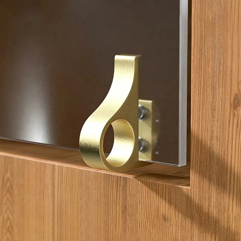 Concealed Aluminum Alloy Sliding Door Handle No Drilling Required Cabinet Door Handle Glass Door Handle Single And Double Doors