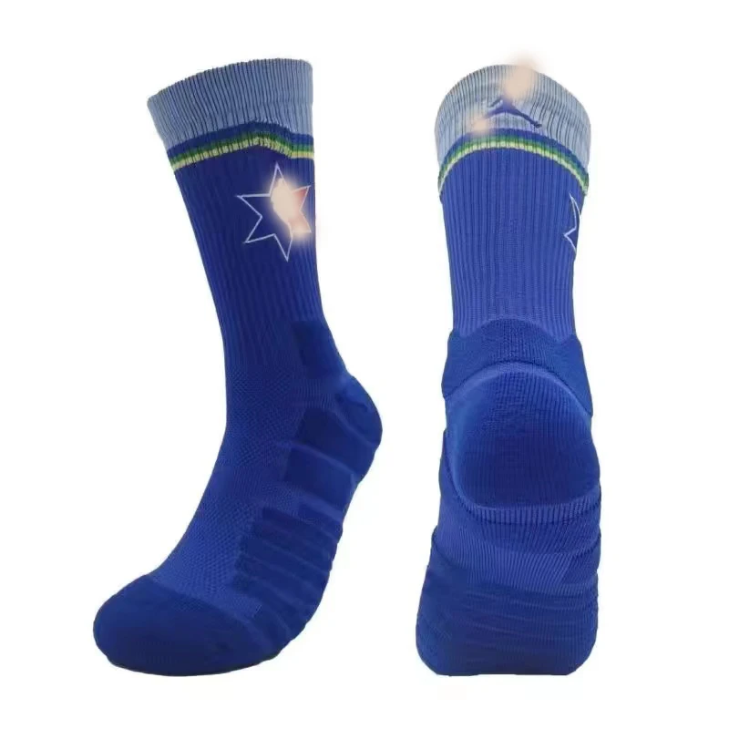 Alliance Star-Basketball Training Socks, Major Meias Comprimento Médio, Respirável Anti-Soft Slip Socks, Absorção de suor, Resistente ao desgaste,