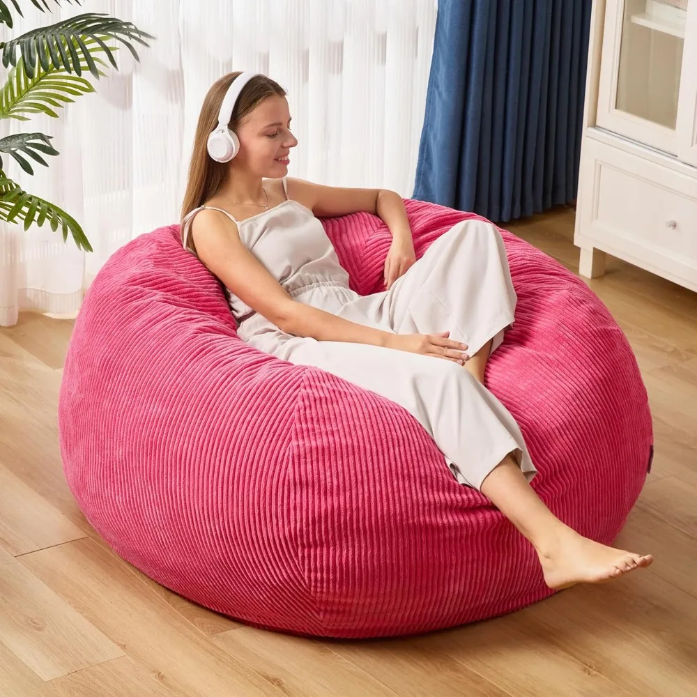 Bean Bag Chair: Teardrop Bean Bags with Memory Foam Filled, Compact Beanbag Chairs Soft Sofa with Corduroy Cover