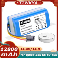 14.4V/14.8V for Qihoo 360 S5 S7 T90 12800mah Robot Vacuum Cleaner Battery Pack Robotic Vacuum Cleaner Replacement Batteries