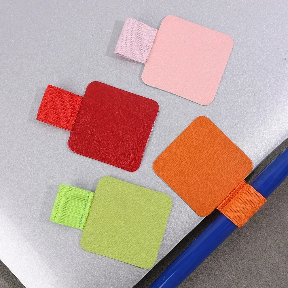 Self-Adhesive Leather Elastic Pencil Holder Pen Loops for IPad Notebooks Laptop Stylus Anti-fall Protectors PU Leather Pen Clip