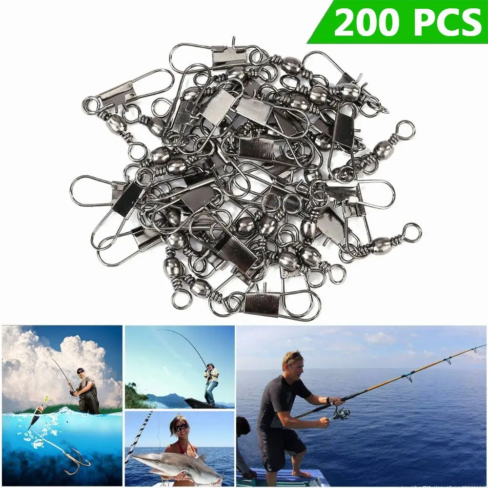 Flexible 200PCS/Lot Ocean Boat Snap Interlock Sea Coarse Rolling Hooks Fast Link Fishing Tools Fishing Connector