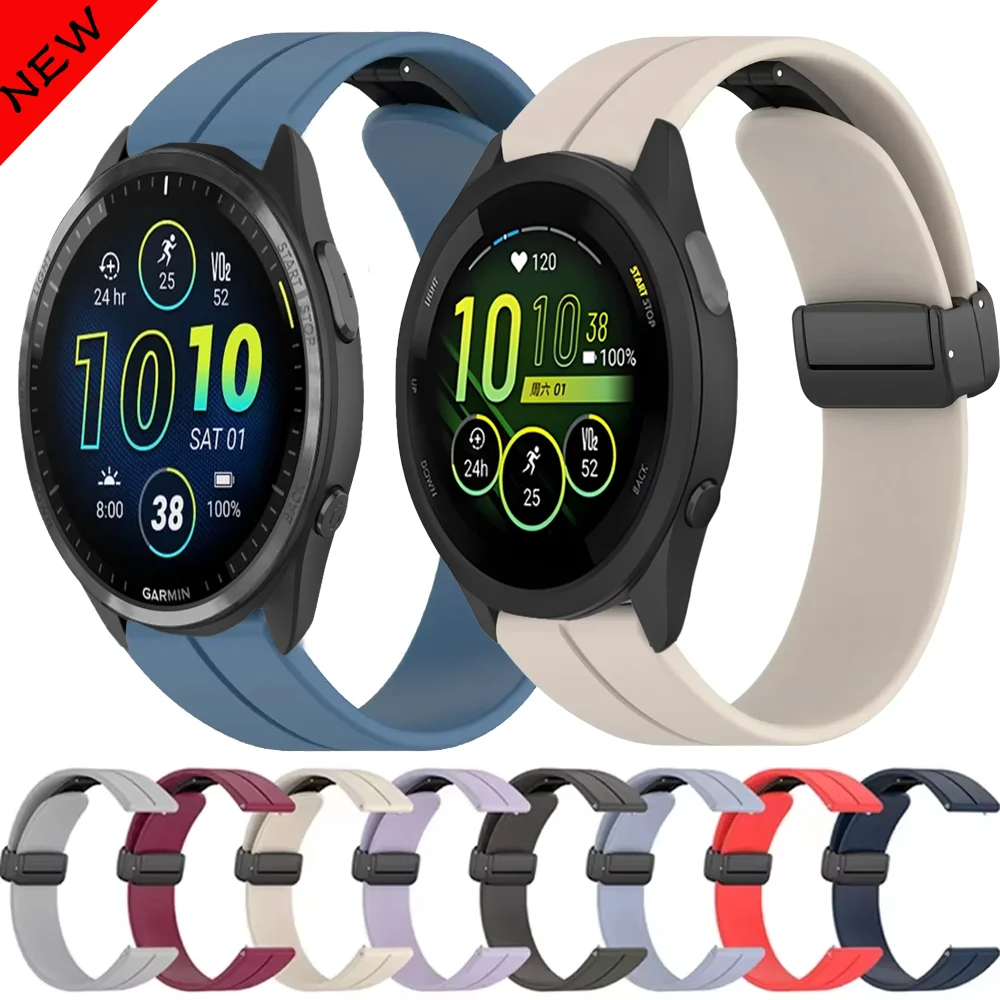 Bracelet en Silicone souple, 20mm 22mm, pour Garmin Active 5 Vivoactive 5, Bracelet magnétique,