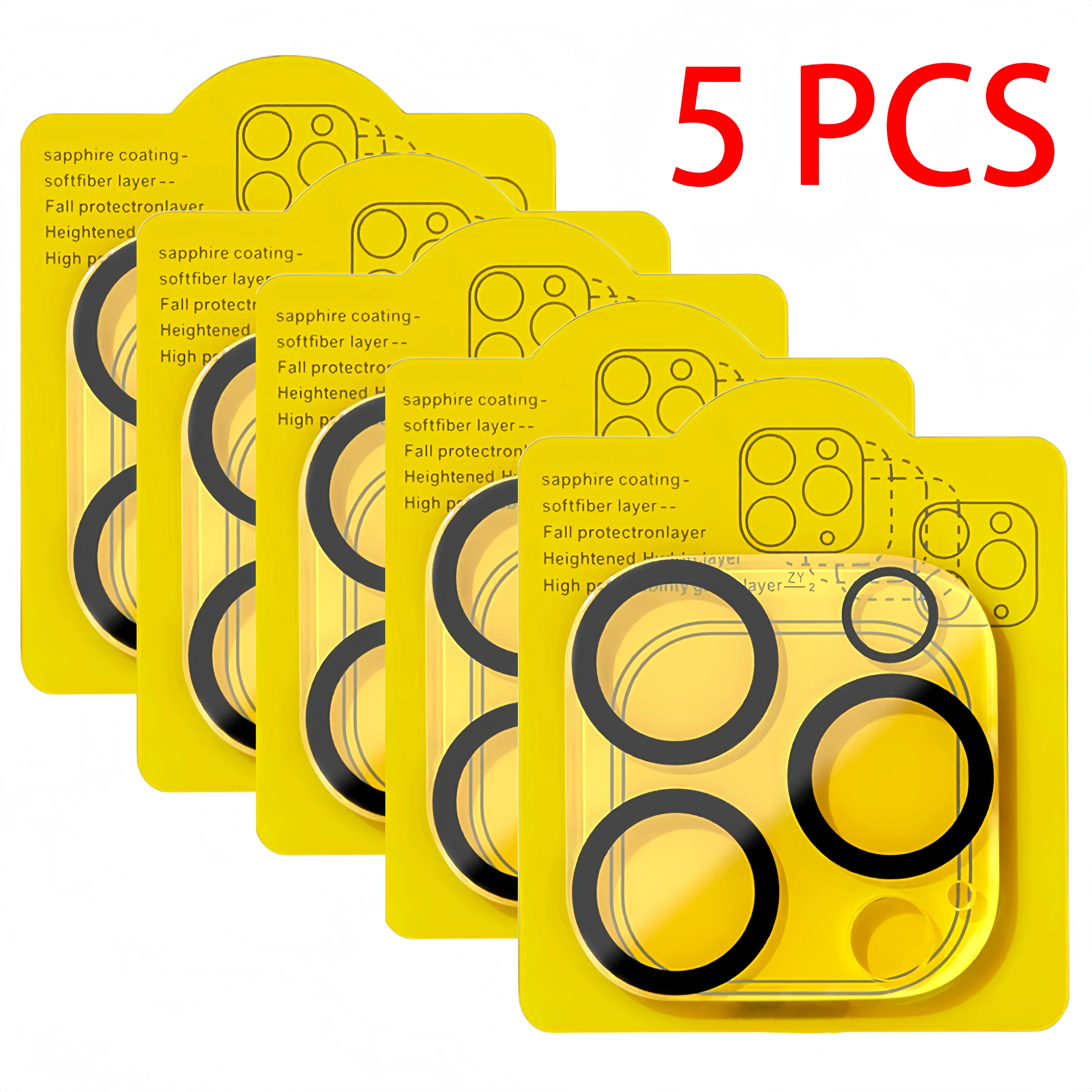 1 - 5 Pcs For iPhone 16 15 14 13 12 11 Pro Max Protective Lens Film Full Coverage Glass Explosion-proof Scratch-Resistant Camera view 6