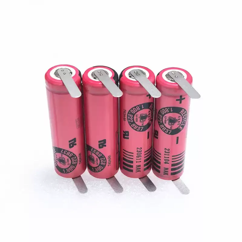 แบตเตอรี่คุณภาพสูง UR14500AC 3.7V 740mAh สำหรับ Sanyo UR14500AC แบตเตอรี่ลิเธียม 3.7V 740mAh พร้อมแผ่นนิกเกิล