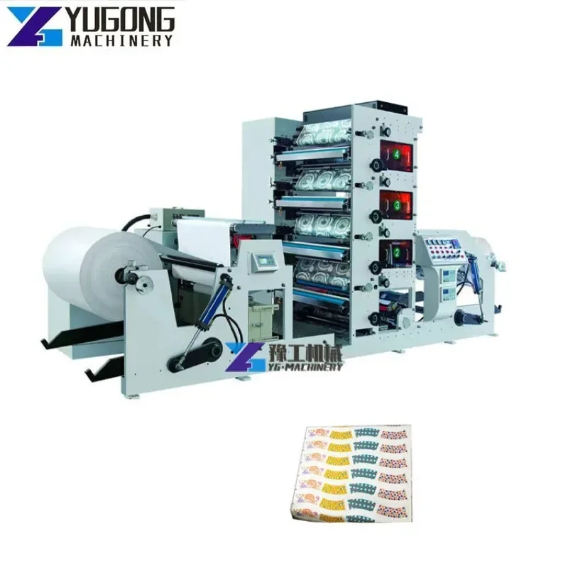 Automatic Polyethylene Flexo Printing Machine Four Color Flexo Printing Machine Flexo Graphical Film Label Printing Machine