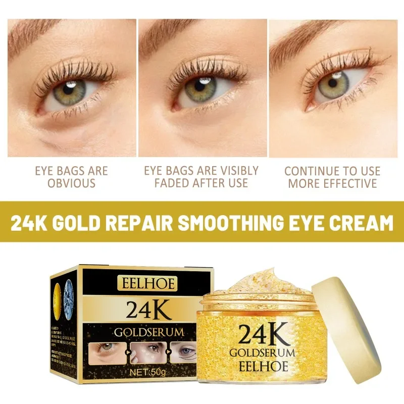 24K Gold Repair Eye Cream fade Fine Lines Anti Aging Dark Circles remove Eye bags whitening moisturize Firming Lifting Eyes care