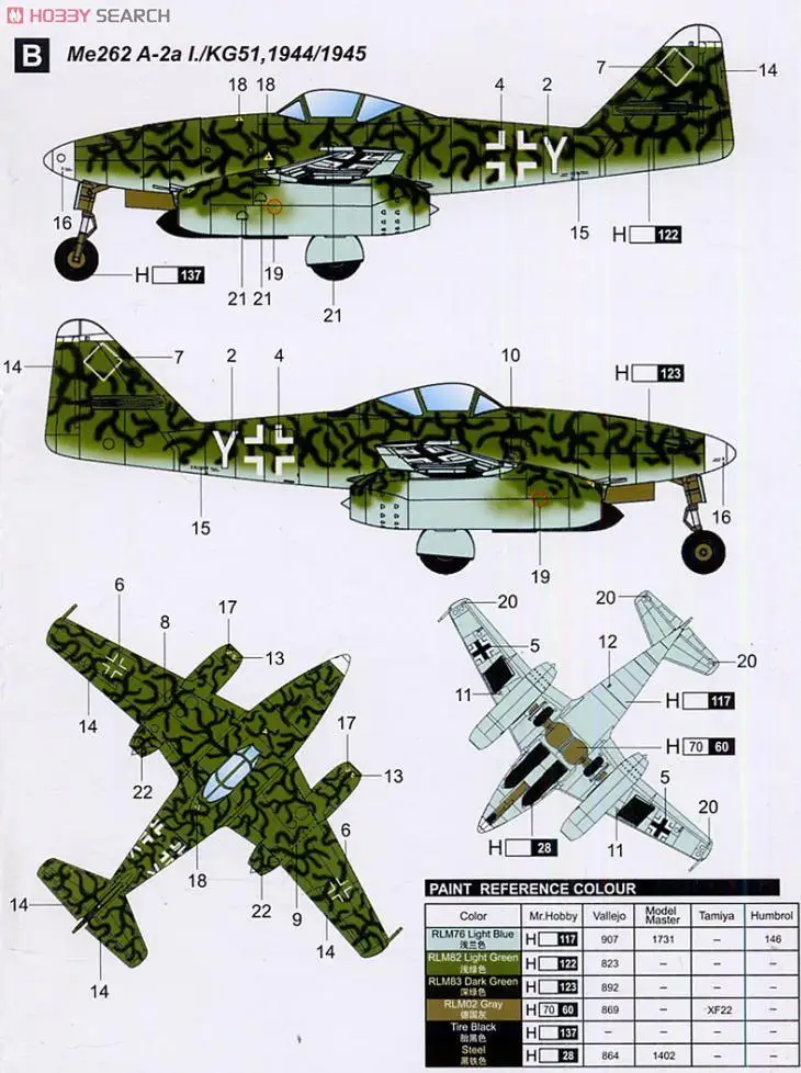 Trumpeter 01318 1/144 scale F-Messerschmitt Me262 A-2a (Model Car)