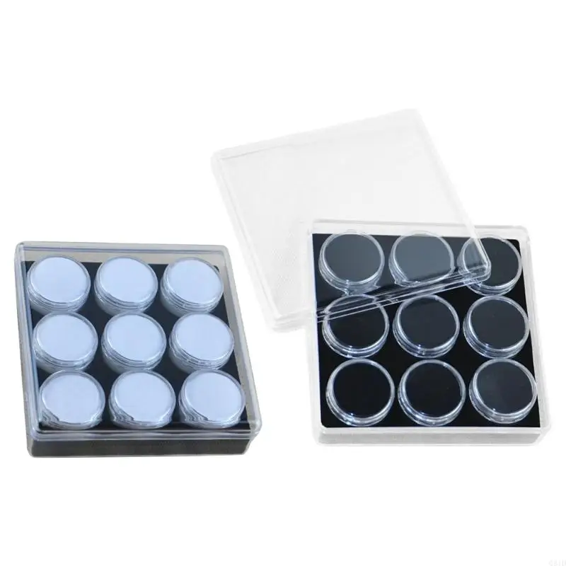 

9 Slot Crystals Display Box with Sturdy Acrylic and Soft Interior Accessory for Jewelry and Gemstones Presentation