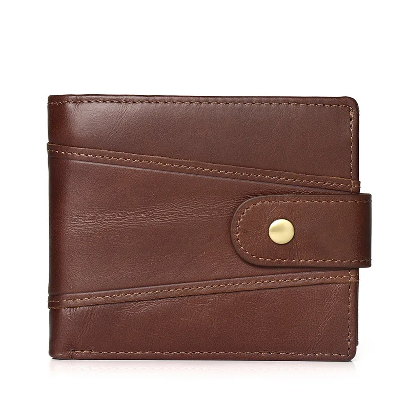 

2025 New Fashion Business Men's Cow Skin Wallets Genuine Leather Short Organizer Wallet Boy Brand Luxury Card Holder Purse