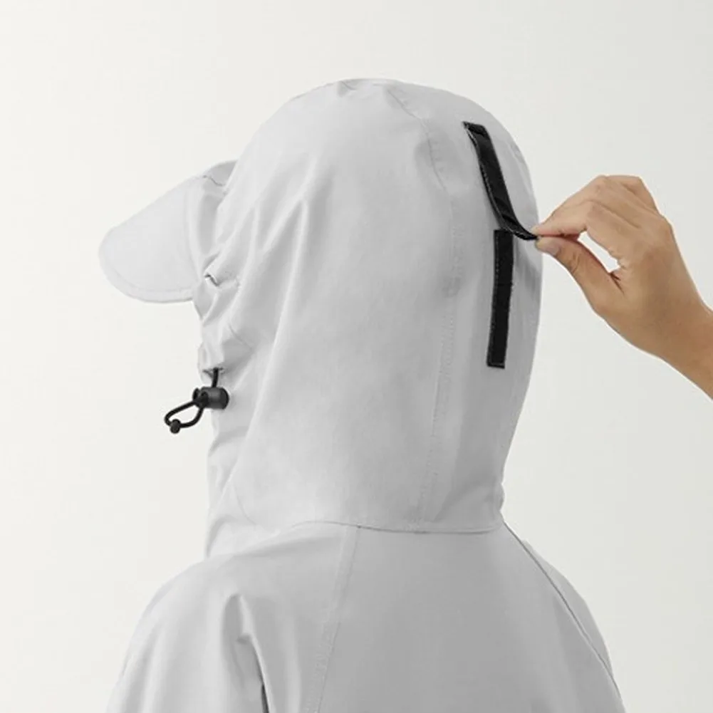 Reusable Thickened Polyester Raincoat for Adults Unisex Long Sleeve Hooded Jacket Coat Mid Length Daily Holiday Use
