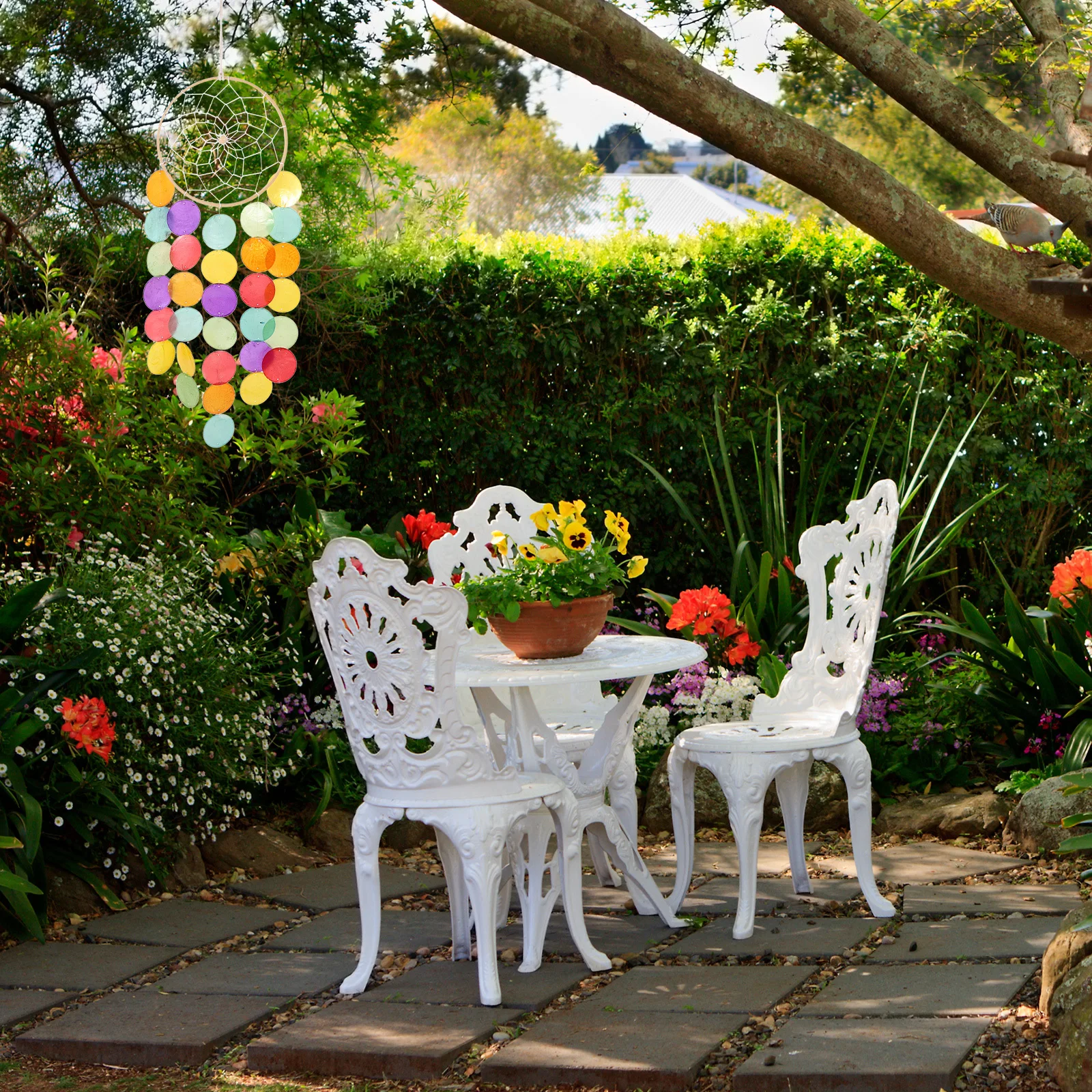 

Shell Wind Chime Natural Seashell Hanging Pendant For Garden Patio Balcony Bedroom Indoor Outdoor Home Decor Decoration